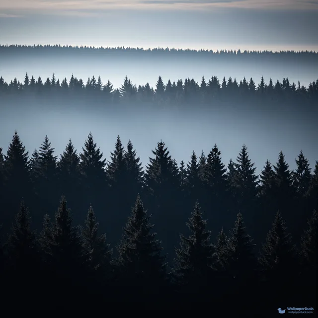 Pine Ridge Twilight Layers — Layered silhouettes 4K wallpaper