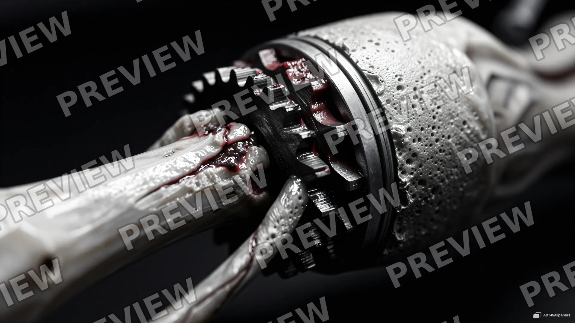 Bone Piston Chitin Gear — Organic machines 4K wallpaper