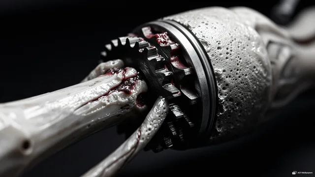 Bone Piston Chitin Gear — Organic machines 4K wallpaper