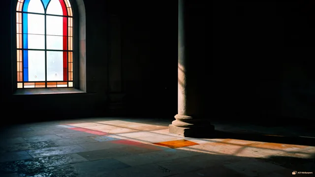 Stained Glass Light Pools — Stained-glass light 4K wallpaper