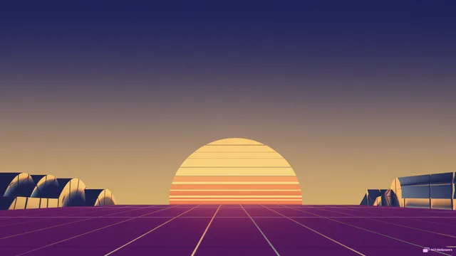 Banded Chrome Horizon — Retro futurism 4K wallpaper
