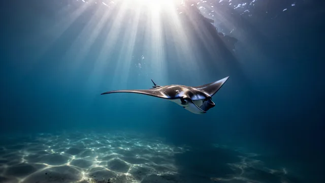 Mid-water Manta Ray — Underwater 4K wallpaper