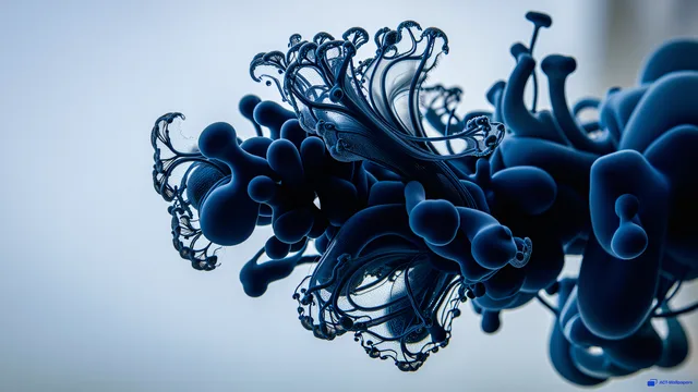 Indigo Ink Dispersal — Abstract fluid 4K wallpaper