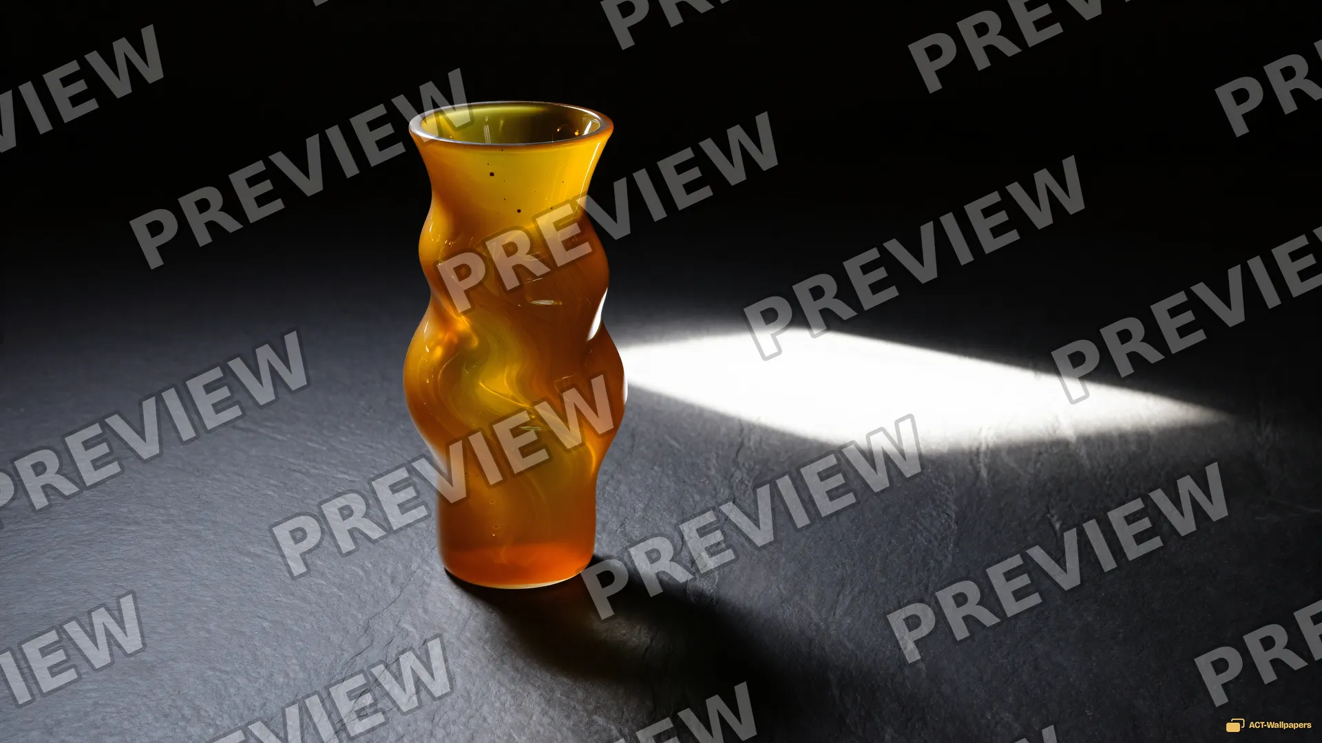 Twisted Amber Vase — Glass sculpture 4K wallpaper