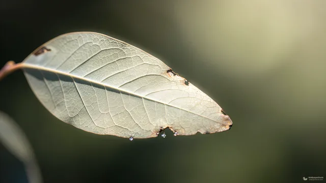 Eucalyptus Vein Macro — Botanical macro 4K wallpaper