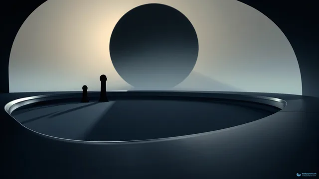 Eclipsed Control Room — Retro futurism 4K wallpaper