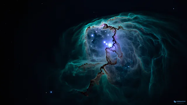 Cool Teal Reflection Cloud — Cosmic & astrophotography 4K wallpaper