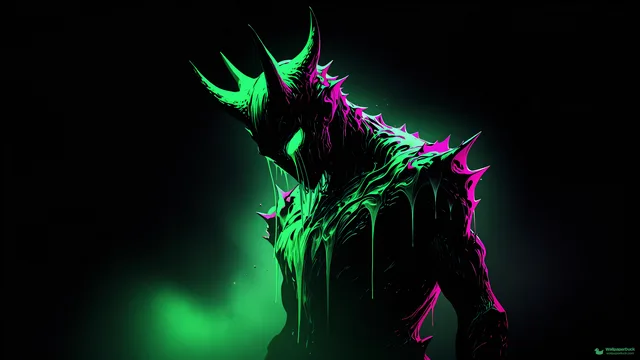 Neon Nightmare Silhouette — Neon nightmare 4K wallpaper