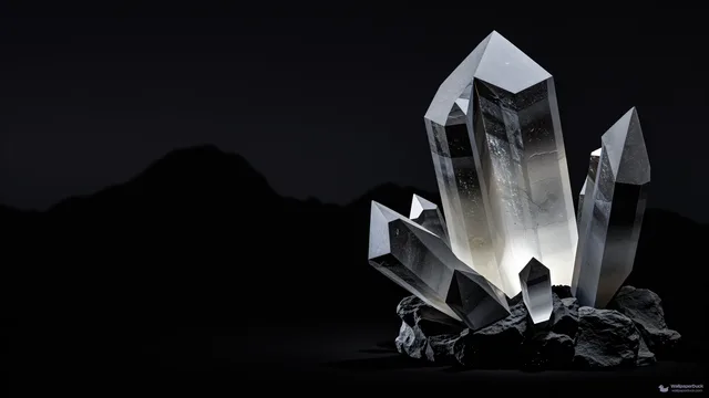 Obsidian Geode Glow — Crystals & minerals 4K wallpaper
