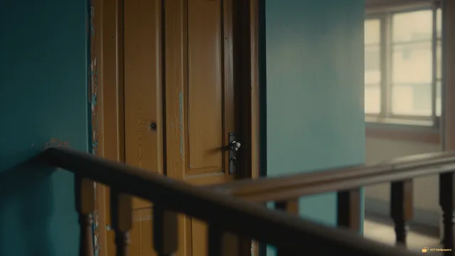 Weathered Teal Door — Analog cinema 4K wallpaper