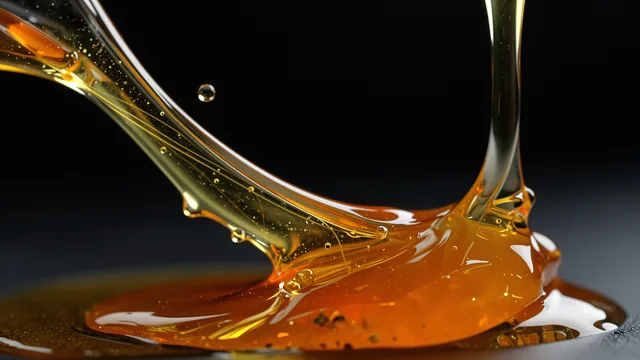 Amber Honey Ribbon — Abstract fluid 4K wallpaper
