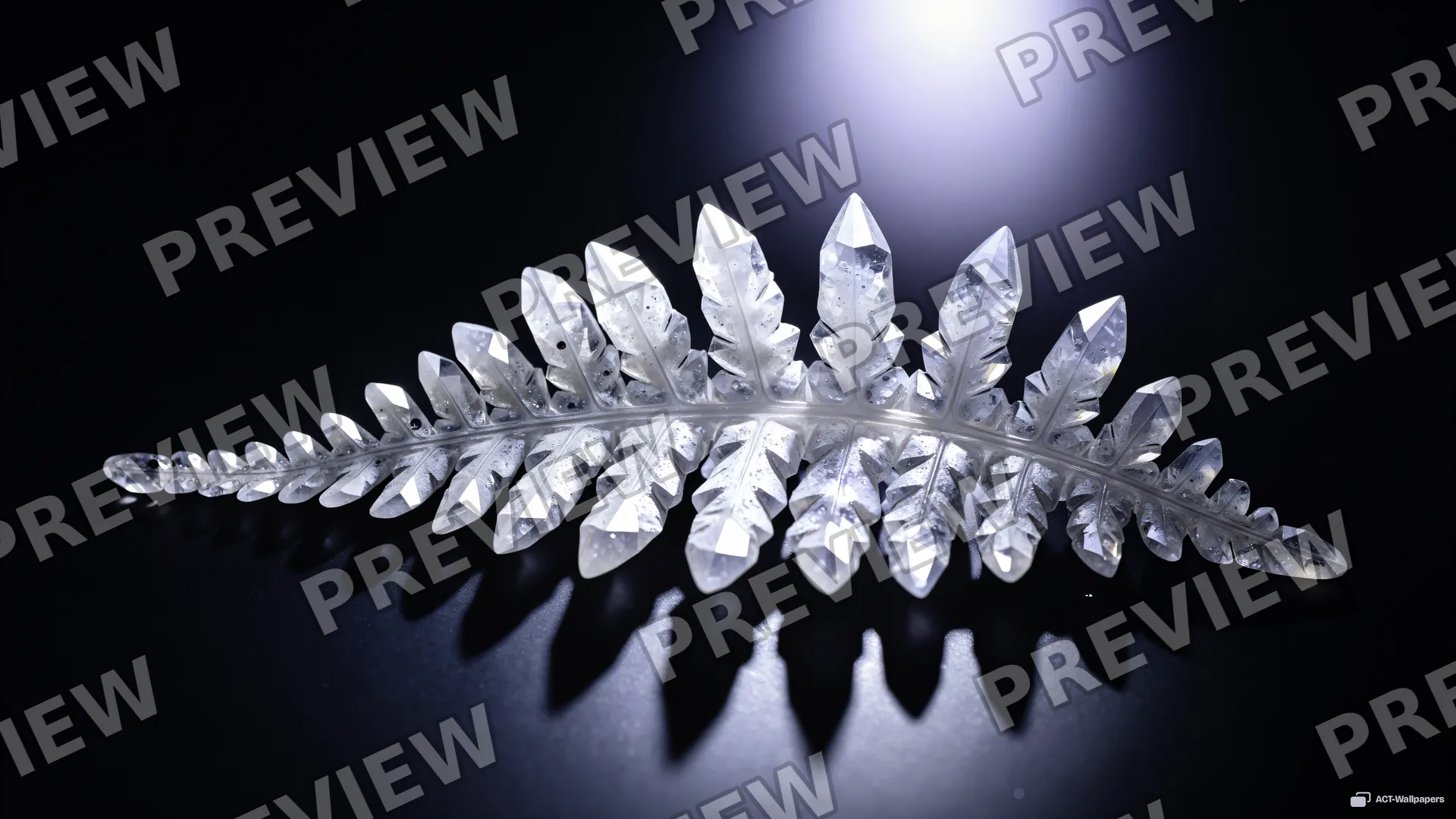 Quartz Fern Frond — Crystal botanicals 4K wallpaper