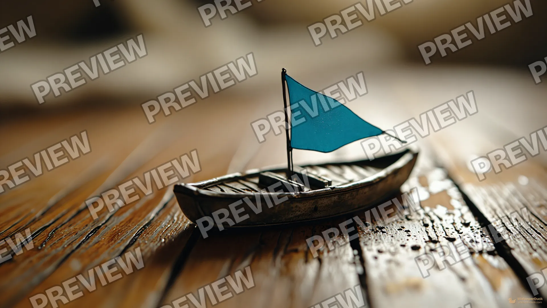 Tin Boat Puddle — Miniature worlds 4K wallpaper