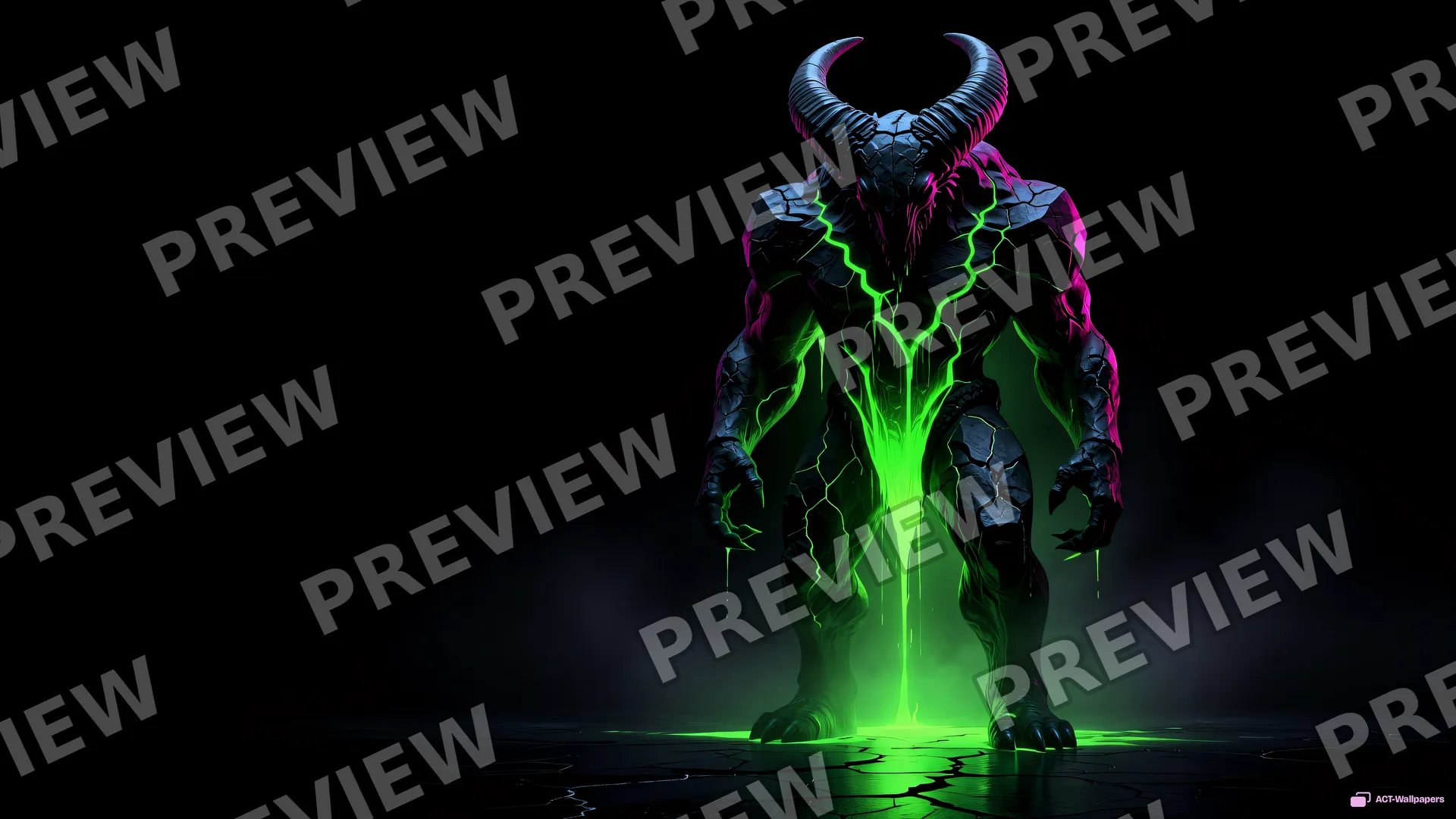Obsidian Nightmare Glow — Neon nightmare 4K wallpaper