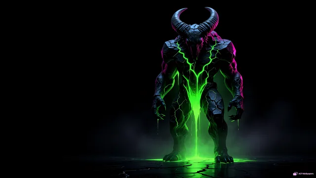 Obsidian Nightmare Glow — Neon nightmare 4K wallpaper