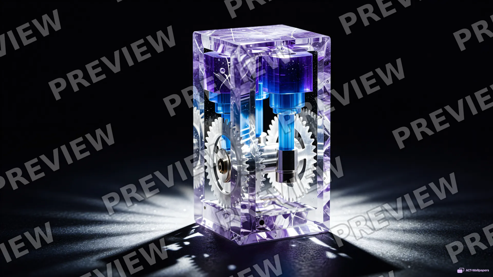 Amethyst Valve Array — Crystal machines 4K wallpaper