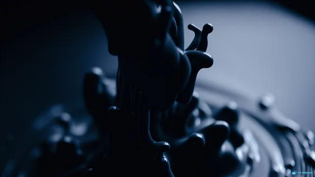 Obsidian Fluid Tendrils — Dark fluid 4K wallpaper