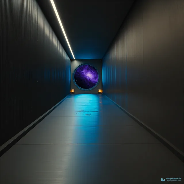 Void Corridor Perspective — Sci-fi interiors 4K wallpaper