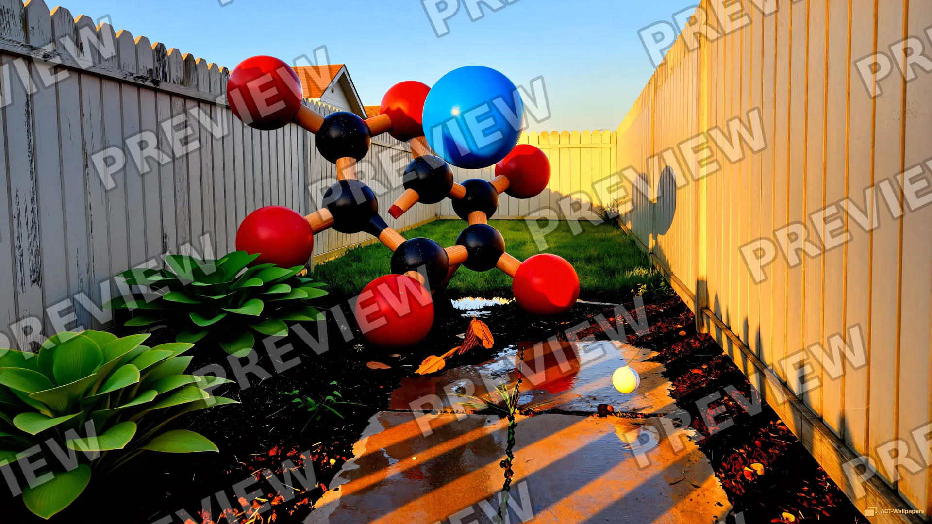 Caffeine in the Backyard — Molecule garden 4K wallpaper