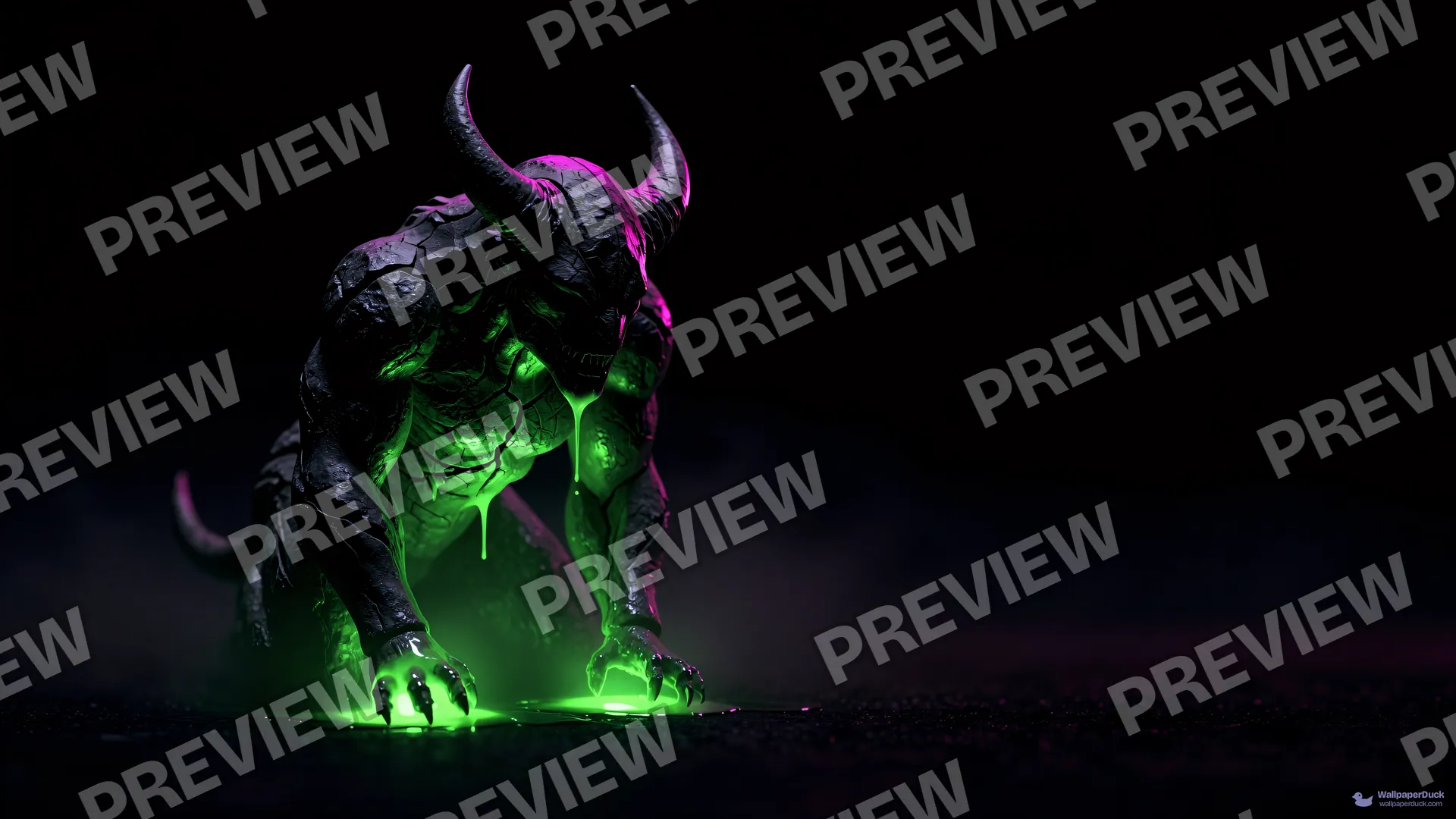 Obsidian Nightmare Silhouette — Neon nightmare 4K wallpaper