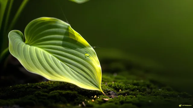 Hosta Morning Dew — Botanical macro 4K wallpaper