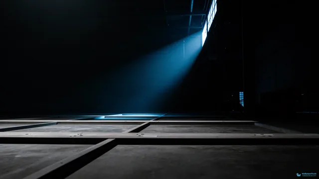 Hangar of Shadows — Sci-fi interiors 4K wallpaper