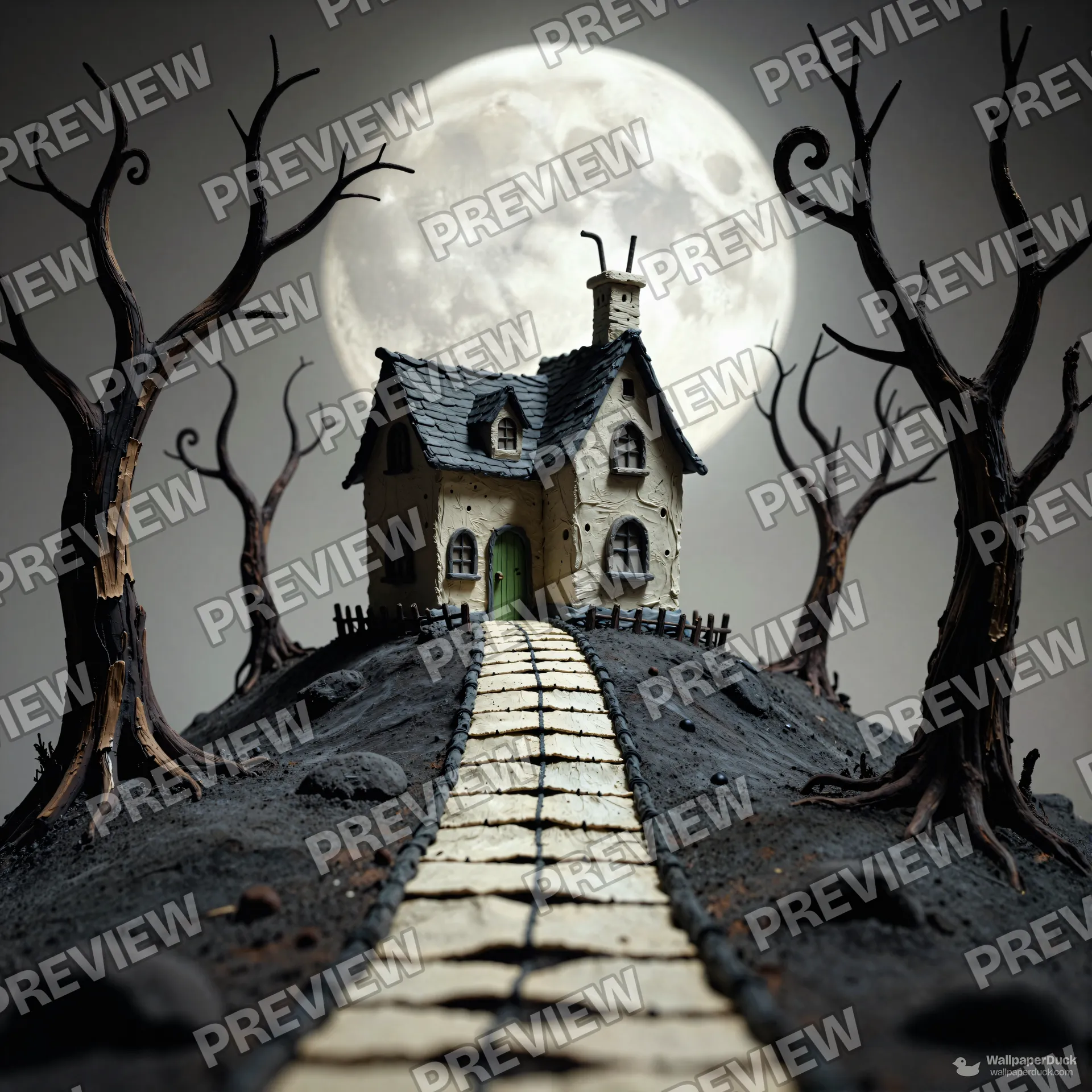 Clay Moon Cottage — Gothic tale 4K wallpaper