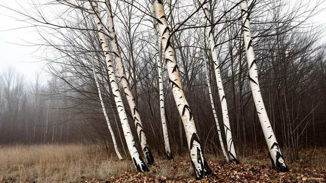 Skeletal Winter Canopy — Dry forest 4K wallpaper
