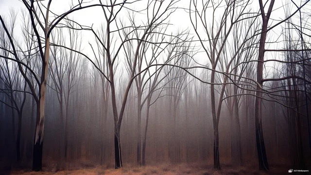 Skeletal Winter Canopy — Dry forest 4K wallpaper