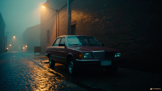 Amber Rain Reflections — Analog cinema 4K wallpaper