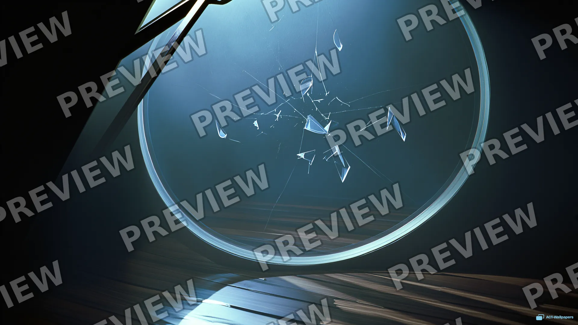 Overhead Hail Impact — Shattered glass 4K wallpaper