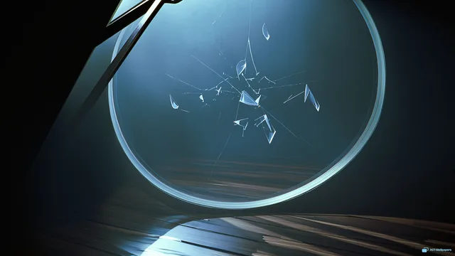 Overhead Hail Impact — Shattered glass 4K wallpaper