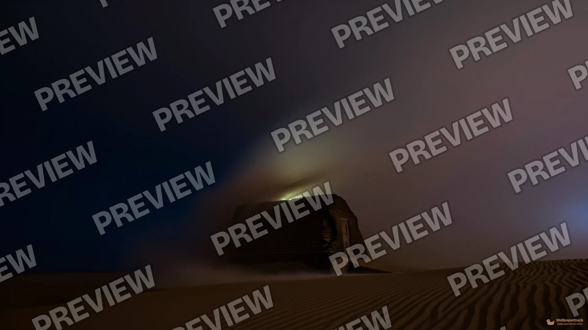Sandstorm Silhouette Ruin — Storm atmosphere 4K wallpaper
