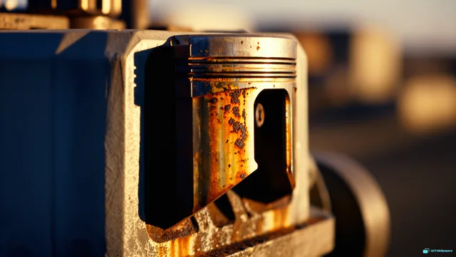 Rusted Piston Afternoon — Analog macro mechanics 4K wallpaper