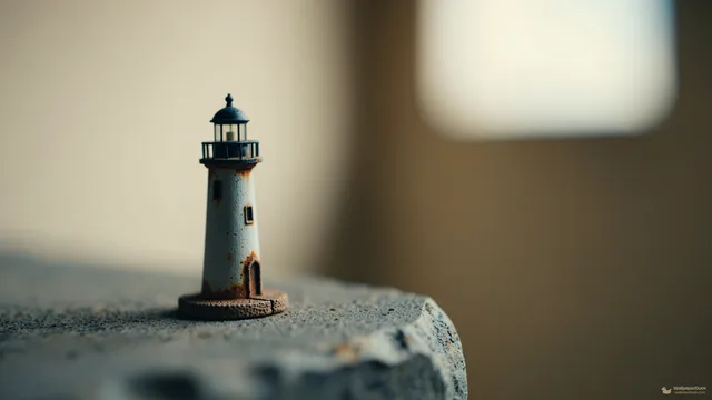 Lighthouse on Stone — Miniature worlds 4K wallpaper