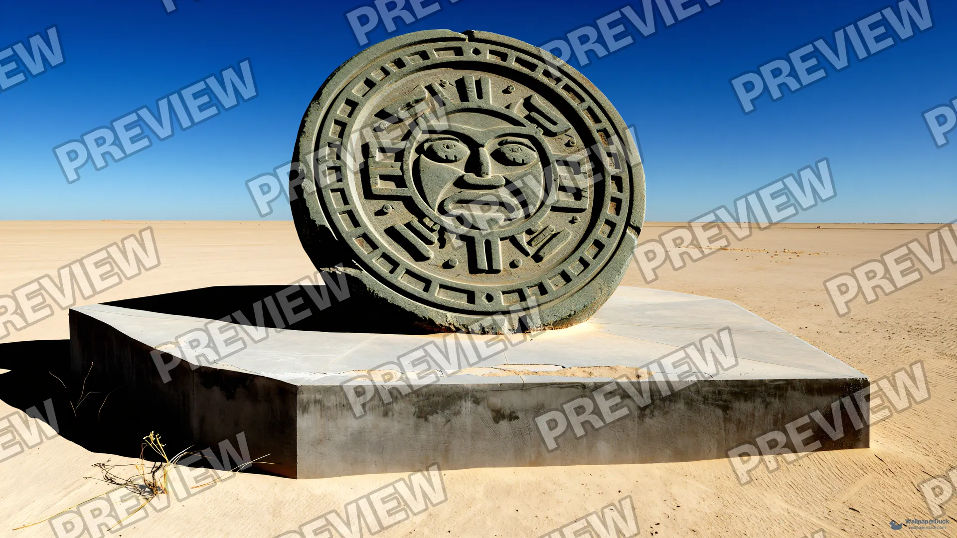 Aztec Sun Stone Monument — Aztek gunes tasi 4K wallpaper