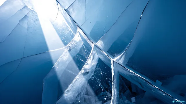 Glacial Crystal Lattice — Ice macro 4K wallpaper