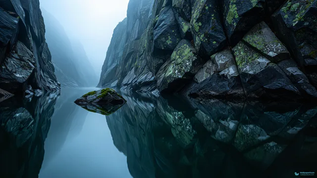 Canyon Mirror Reflection — Stone & water 4K wallpaper