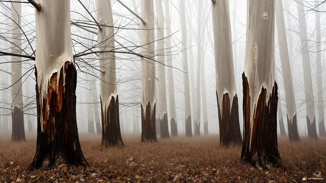 Skeletal Canopy — Dry forest 4K wallpaper