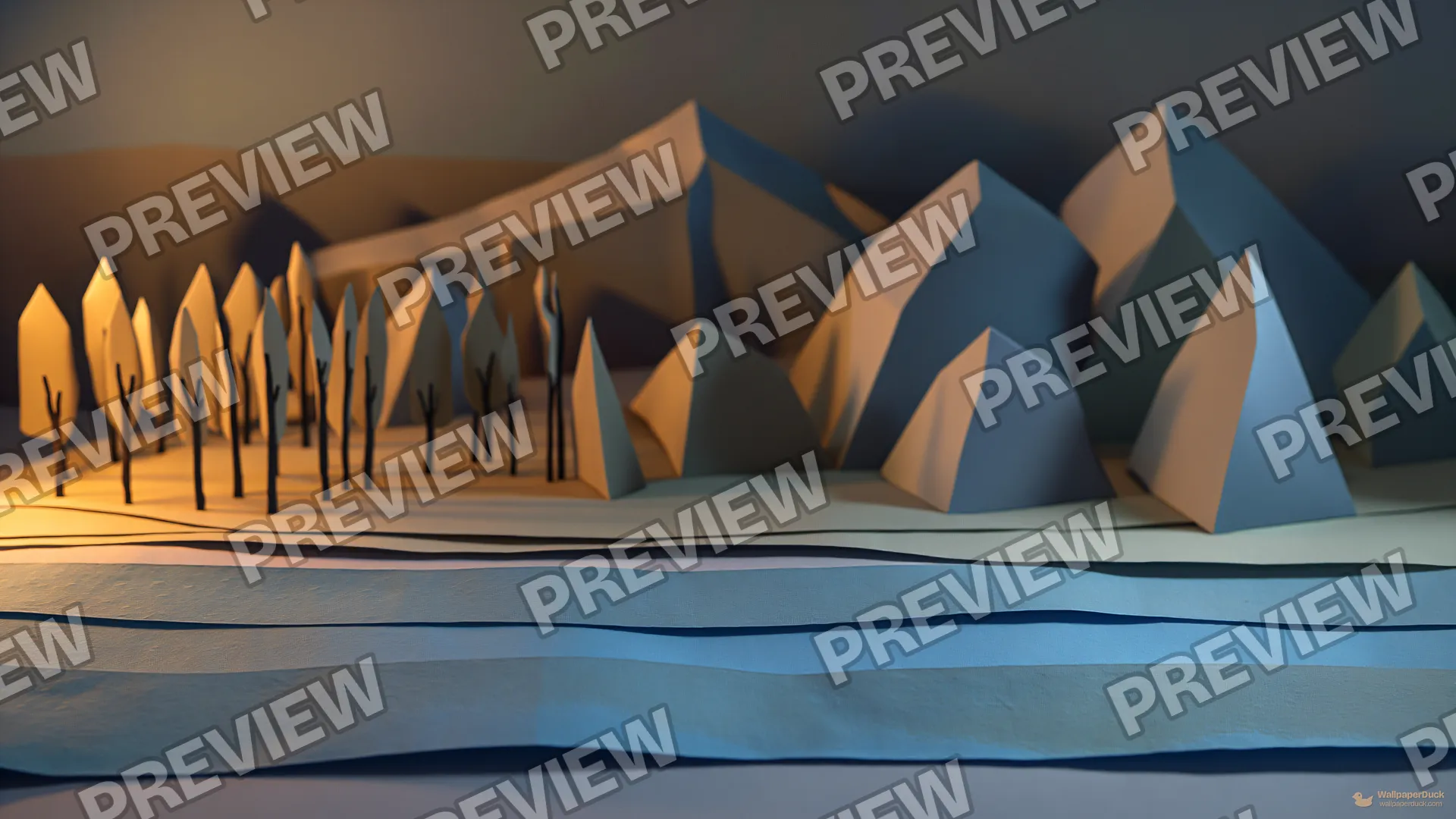 Paper Diorama Valley — Paper dioramas 4K wallpaper