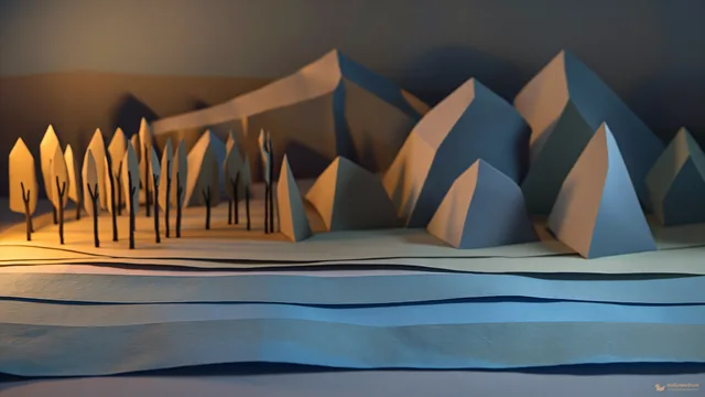 Paper Diorama Valley — Paper dioramas 4K wallpaper