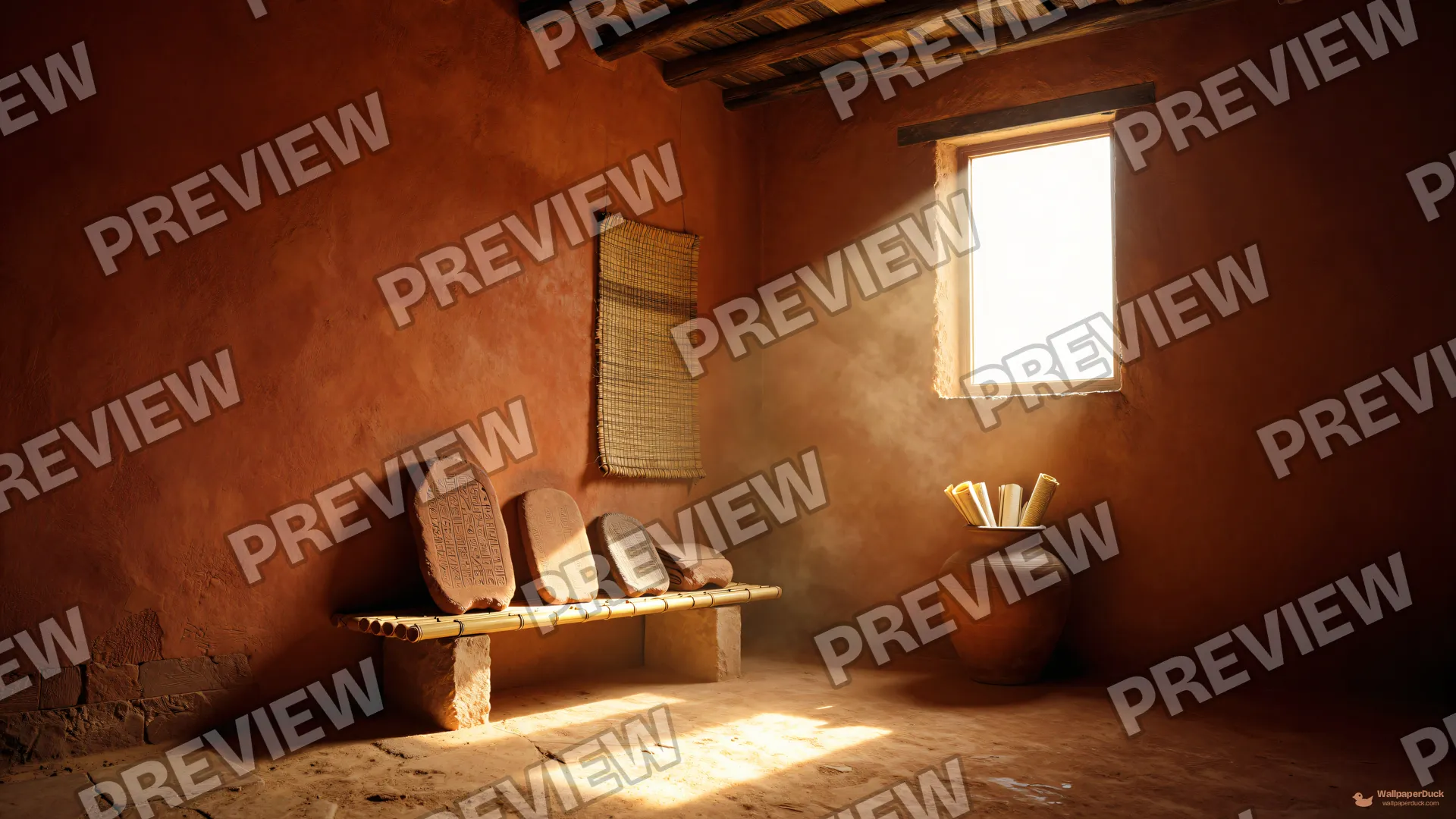 Babylonian Light Shaft — Babil kutuphanesi 4K wallpaper