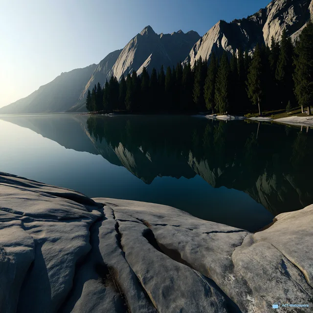 Alpine Lake Basalt Reflection — Nature landscapes 4K wallpaper