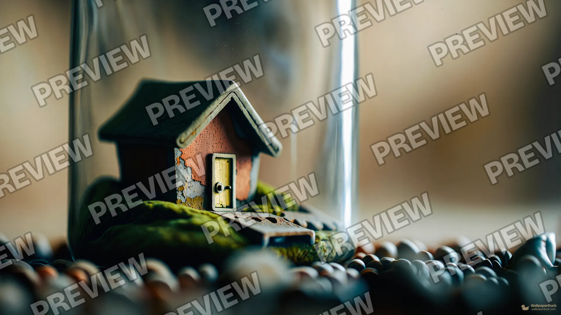 Jarred Miniature House — Miniature worlds 4K wallpaper