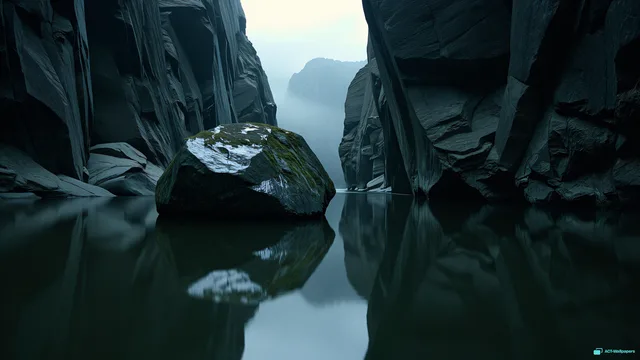 Canyon River Mirror — Stone & water 4K wallpaper