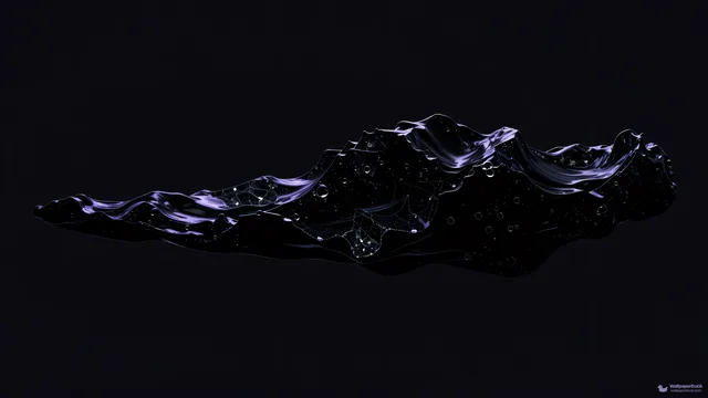 Obsidian Fluid Drift — Abstract fluid 4K wallpaper
