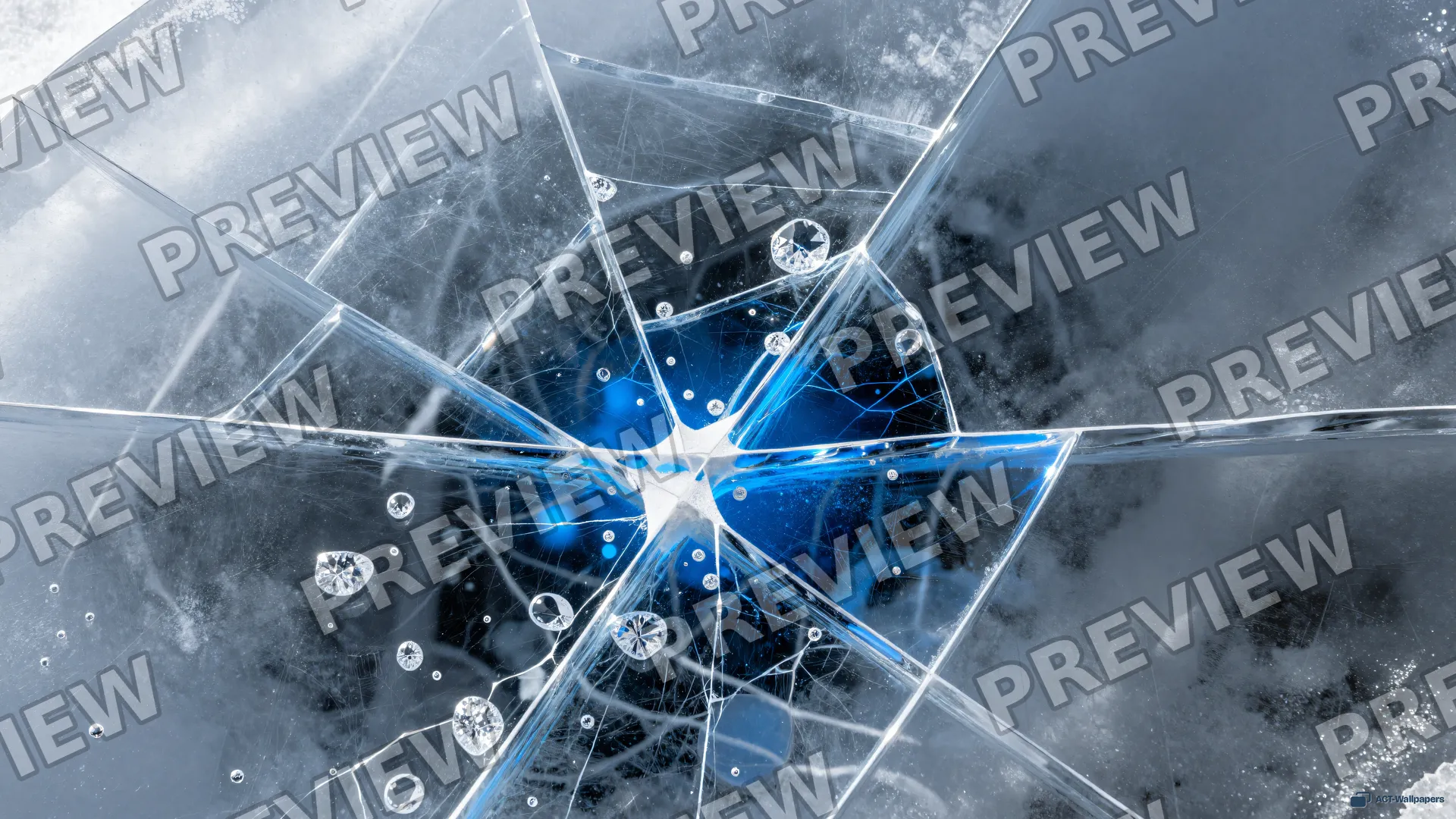 Fractured Glacial Lattice — Ice macro 4K wallpaper