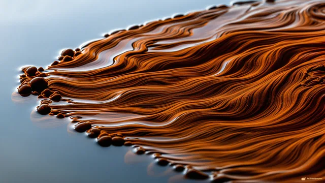 Amber Oil Dispersion — Abstract fluid 4K wallpaper