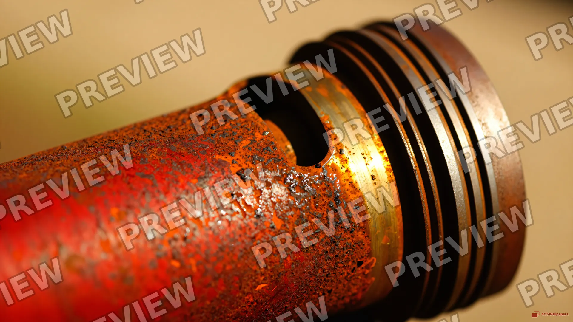 Rusted Piston Macro — Analog macro mechanics 4K wallpaper