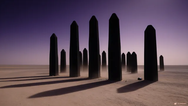 Carbon Spires Twilight — Carbon columns 4K wallpaper